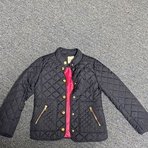 Cat & Jack Quilted Jacket - Black with Pink Interior